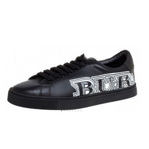 Burberry Black Leather Albert Logo Sneakers